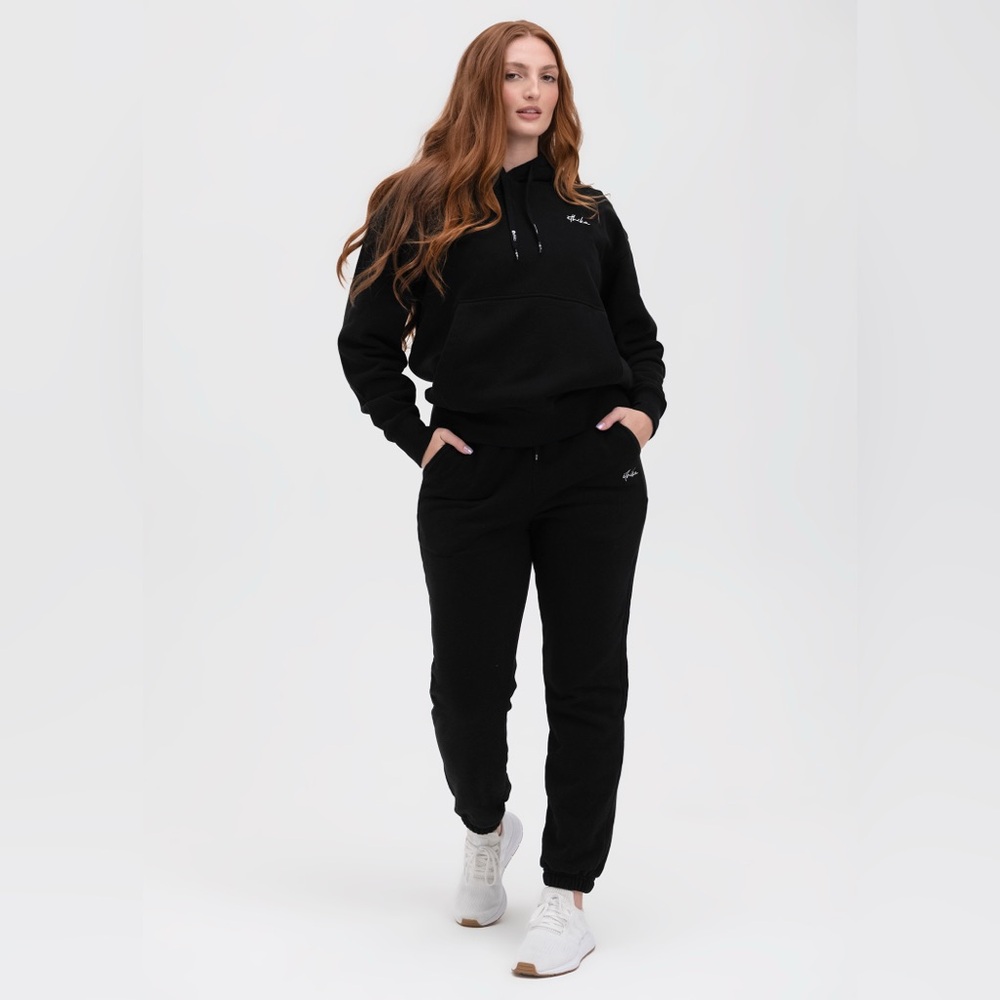 Black Sweatpants Joggers Drawstring Elastic Waist Casual Lounge Pants NWT, S